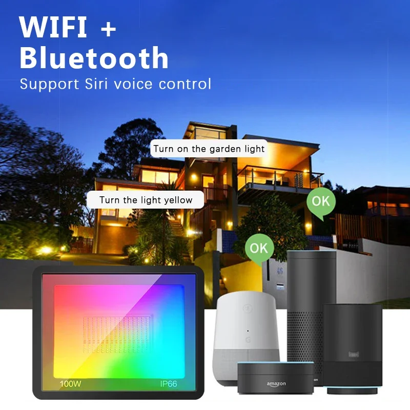 Smart Garden Drawing - Lampu Sorot RGB TUYA Kontrol Suara