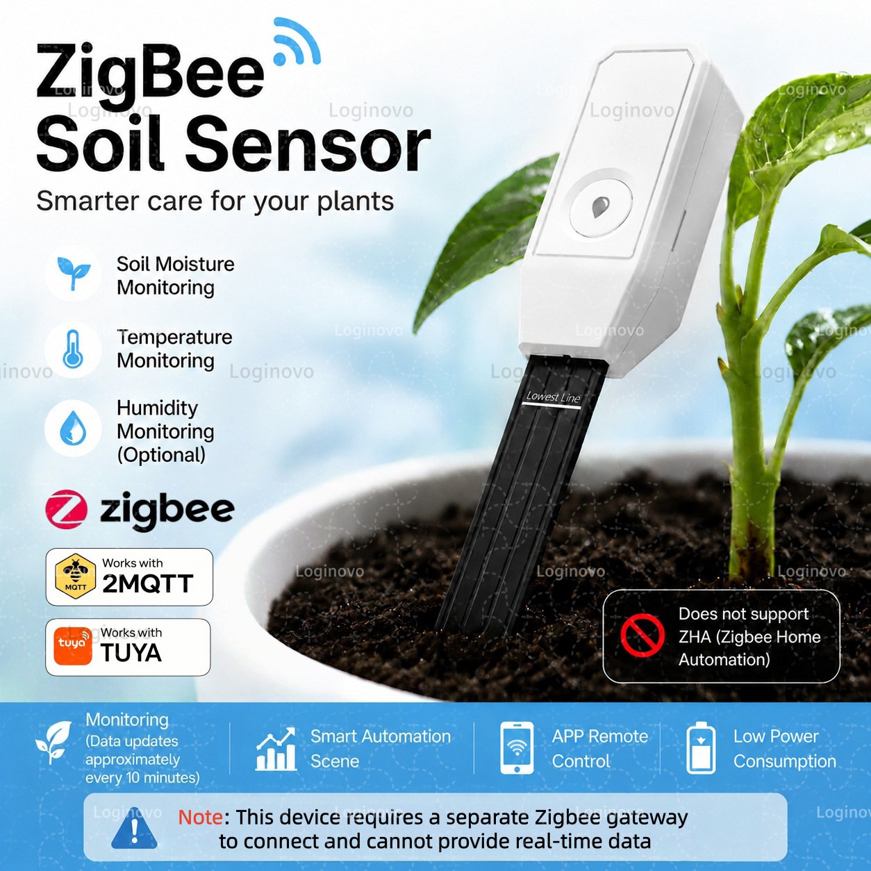 Smart Garden Home Assistant - TUYA Zigbee Penguji Tanah Sensor Suhu