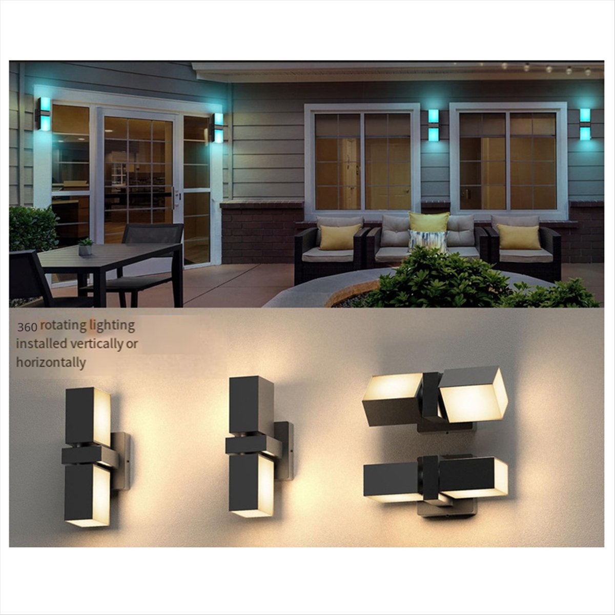 Smart Garden Fence - Lampu Dinding LED AA19 Dual Head