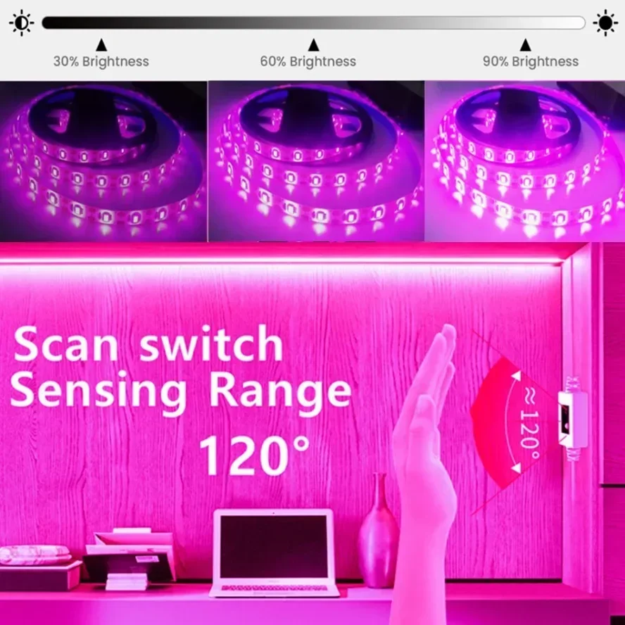 Led Plant Light Strip - Sakelar Sentuh USB Dapat Diredupkan 5V