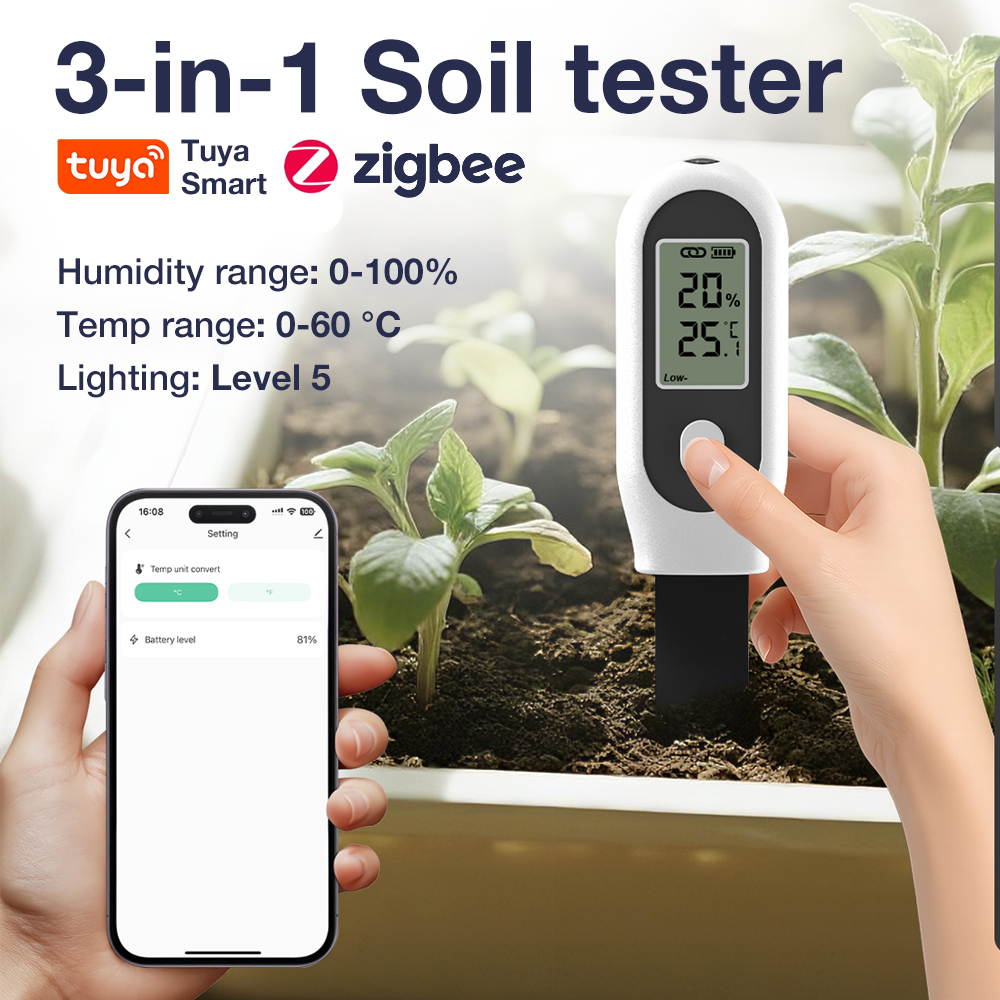Tuya Zigbee 3 in 1 Pengukur Su - Smart Garden Home Assistant ulasan dan harga